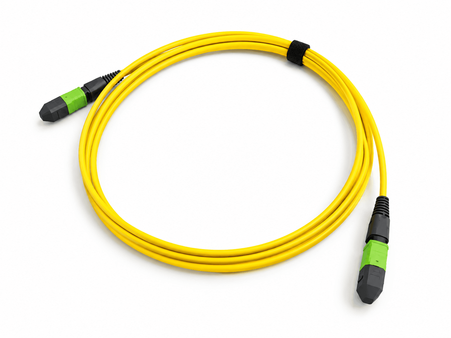 Yellow MTP or MPO cable assembly with multifiber connectors at both ends