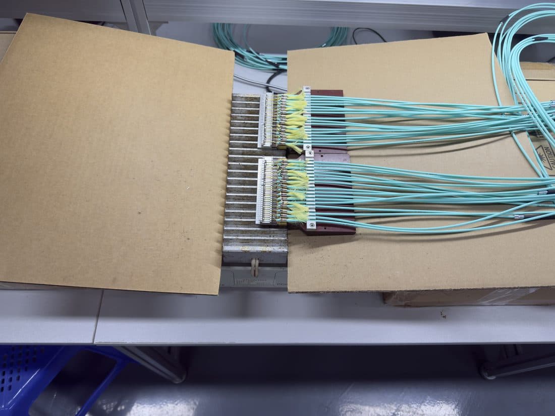 FA fiber array assemblies in production