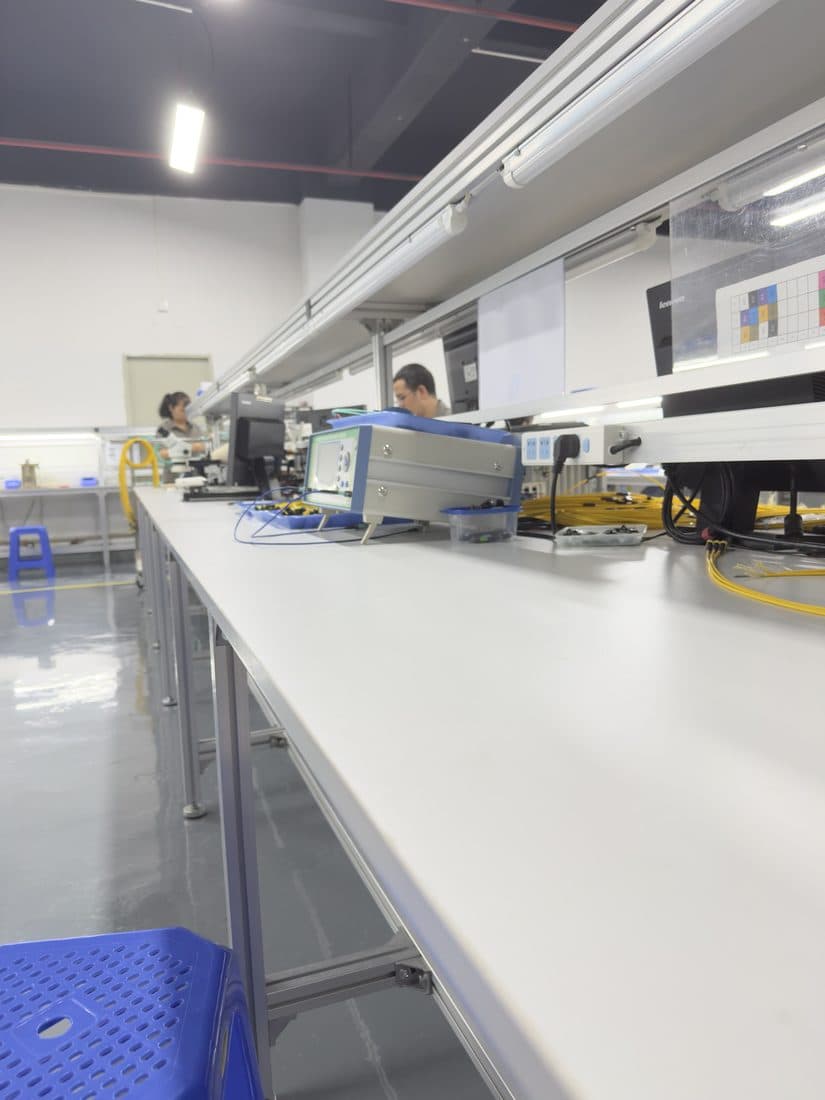 Fiber optic production bench line