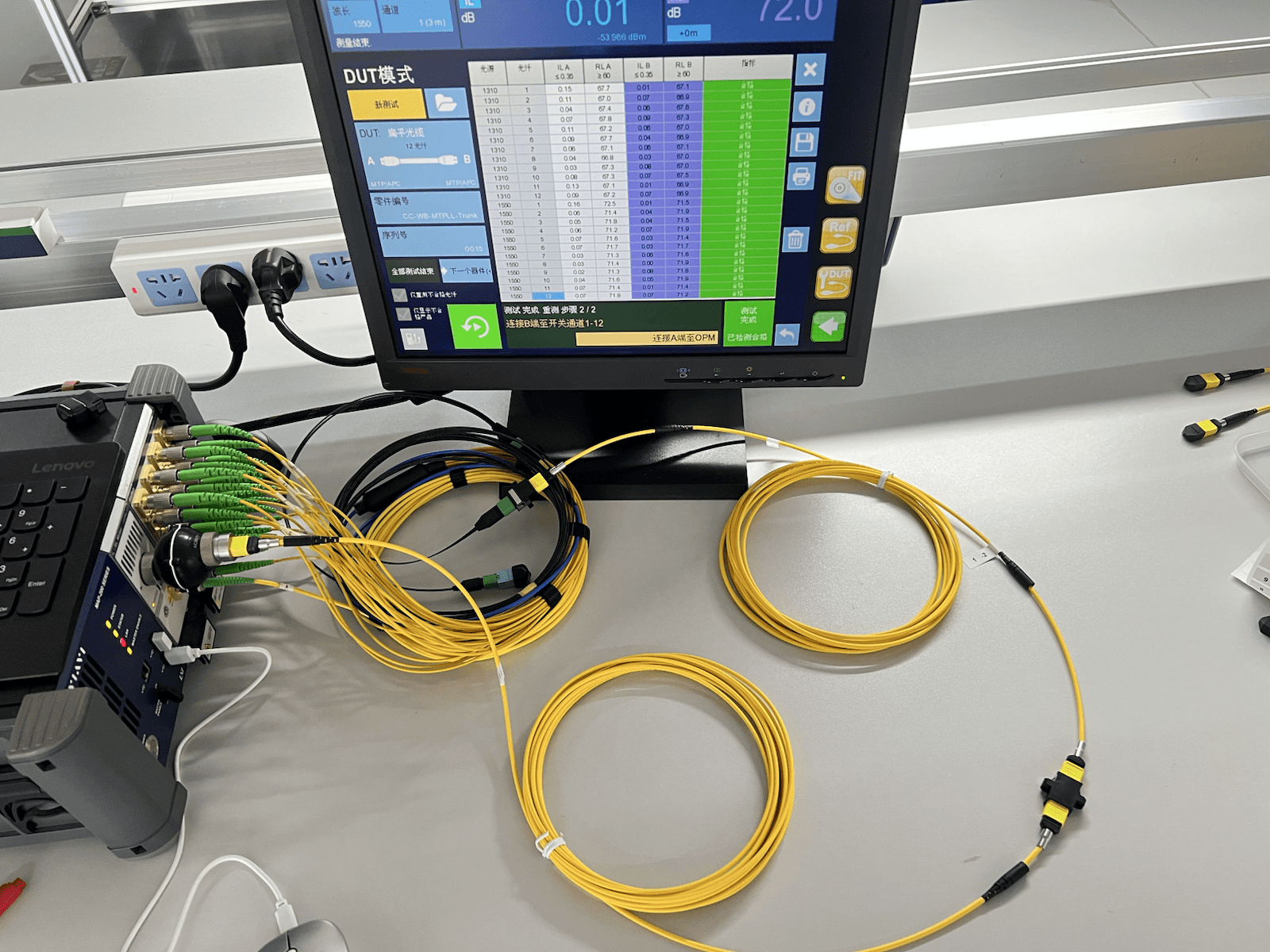 Multi-channel fiber optic insertion and return loss testing